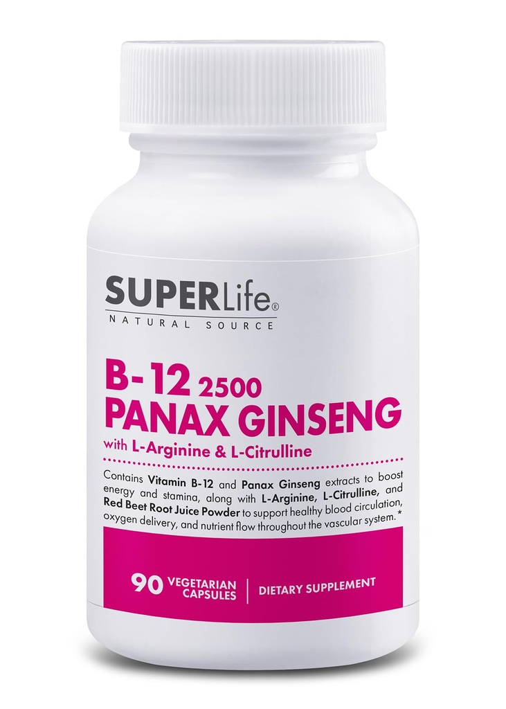 Čerstvý štart Vitamín B-12 2500 & Panax ženšen s L-arginín & L-citrulín - Výkonný Energy Booster 