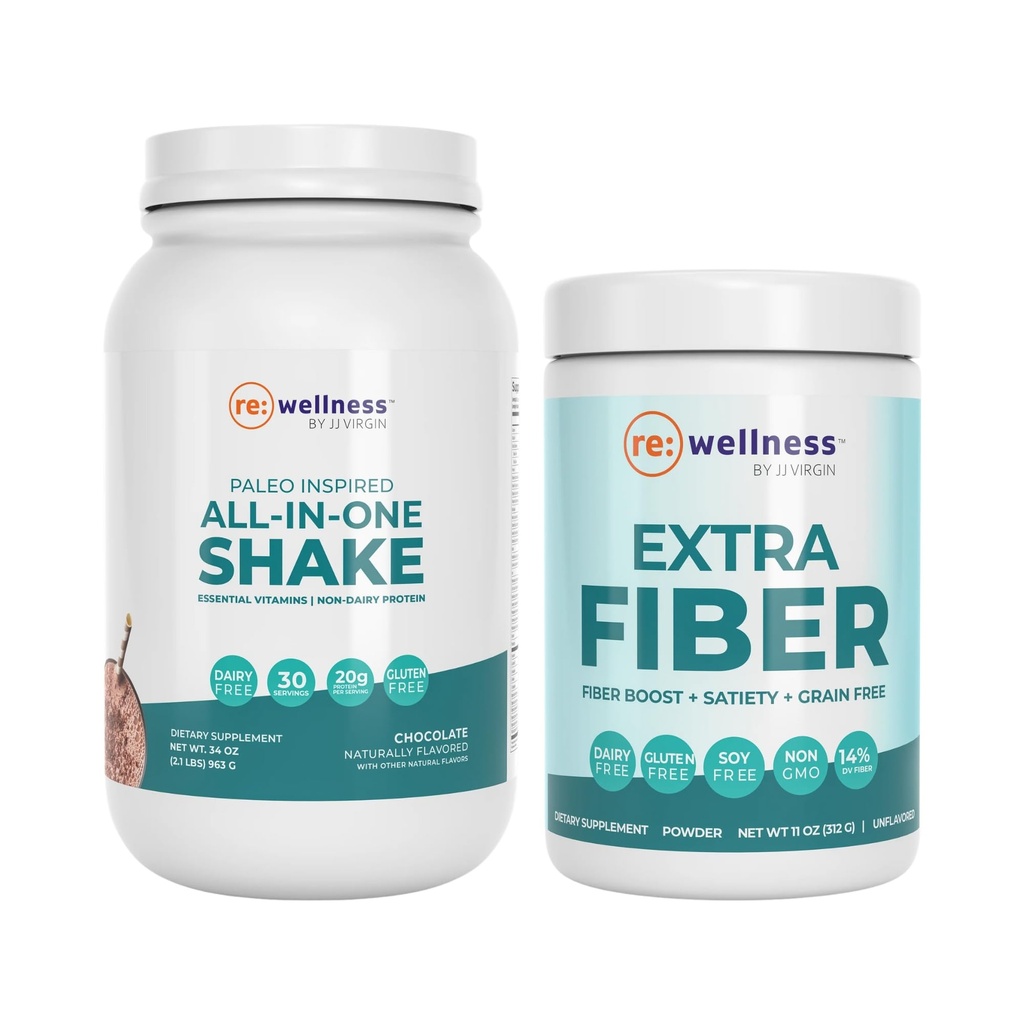Reignite Wellness by JJ Virgin Chocolate Paleo All-in-One Shake a extra Fiber prášok doplnok