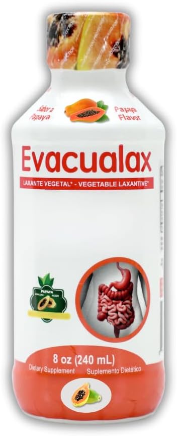 Senna Liquid Laxatívum pre dospelých a deti - papája aróma, prírodné Senna Leaf & Prune - Stool Solener pre zápcha Relief - Bylinný sirup na podporu Bowel, Tráviace čistenie - 8oz