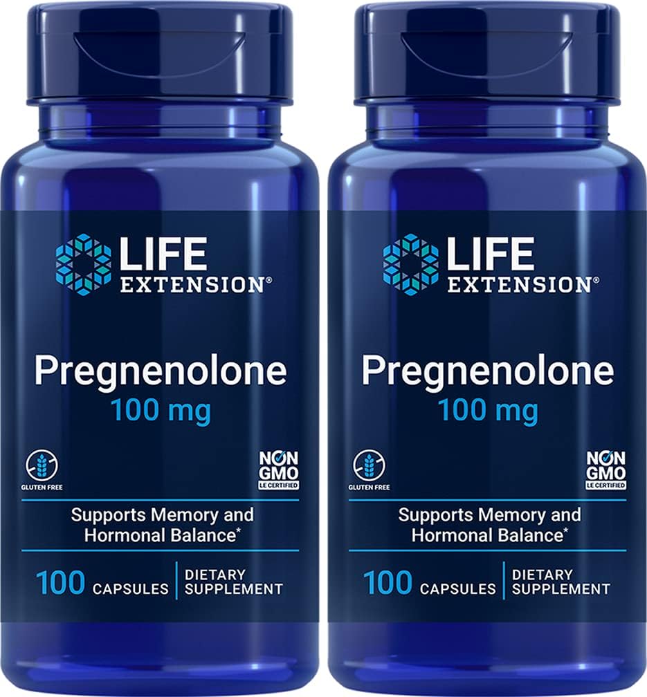 Life Extension Pregnenolón 100 Mg 100 Caps 2-Pack (200 Počet)