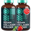Vegan Collagen Booster Tablety - Kruté-Free Vegan Collagen Doplnky - Biotín, Organic Superfood, Rastlinné kolagén Vitamíny pre pokožku, vlasy, nechty - 2-Pack, 60 Vegeterian Collagen Boost Tablety