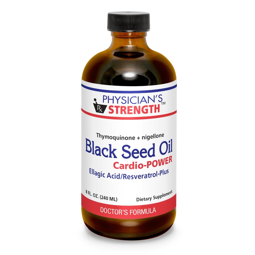 Sila lekára Black Seed Cardio-Power - 8 fl oz - Kyselina Ellagová/Resveratrol-Plus - podporuje lepšie zdravie - non-GMO - 48 Servisov