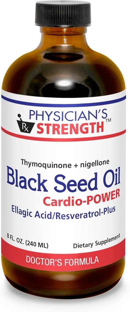 Sila lekára Black Seed Cardio-Power - 8 fl oz - Kyselina Ellagová/Resveratrol-Plus - podporuje lepšie zdravie - non-GMO - 48 Servisov