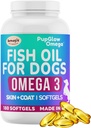 Omega 3 Rybí olej pre psy - 120 SoftGels - Skin & Coat Supplement pre psy, podporuje zdravú pleť, pleť, kĺby, srdce a imunitný systém, Premium Fish Oil Supplement pre psy - Made in USA