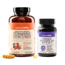 NatureWise Curcumin Turmerica 2250mg s BioPerine & Vegan Vitamín K2 MK-7 100mcg a MK4 500mcg - 180 Počet & 90 Softgels