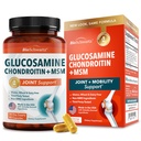 Glukozamín Chondroitín MSM Joint Suplement - Collagen Peptides, Turmerica and Ginger, Kyselina hyalurónová, Glukozamín Chondroitín Sulfate pre Joint Comfort - Gluten Free, Non GMO, 90 Kapsule