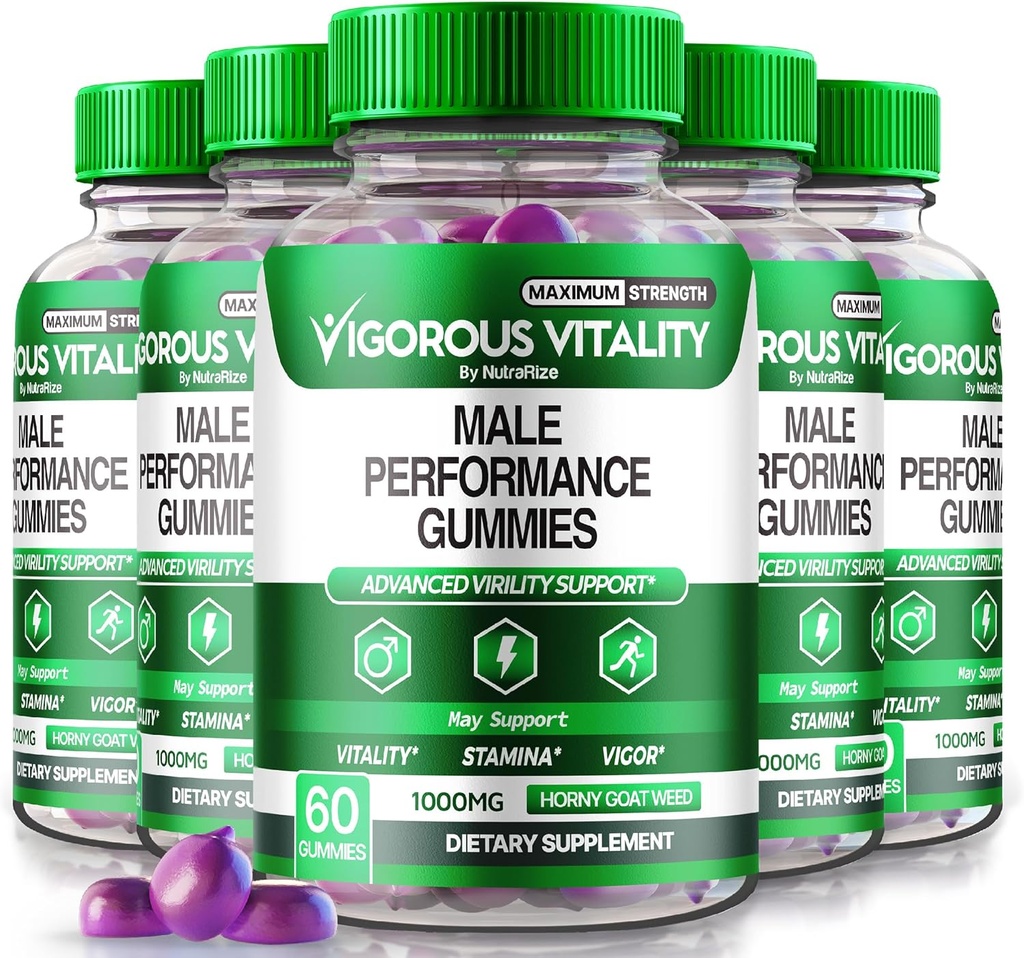 NutraRize (5 balenie) búrlivý vitality Gummy, búrlivý vitality mužské vylepšenia Gummy, zvýšená dôvera a vitalita Gummy, nadržaný koza burina pre mužov Gomitas Enchantment (300 Gummies)