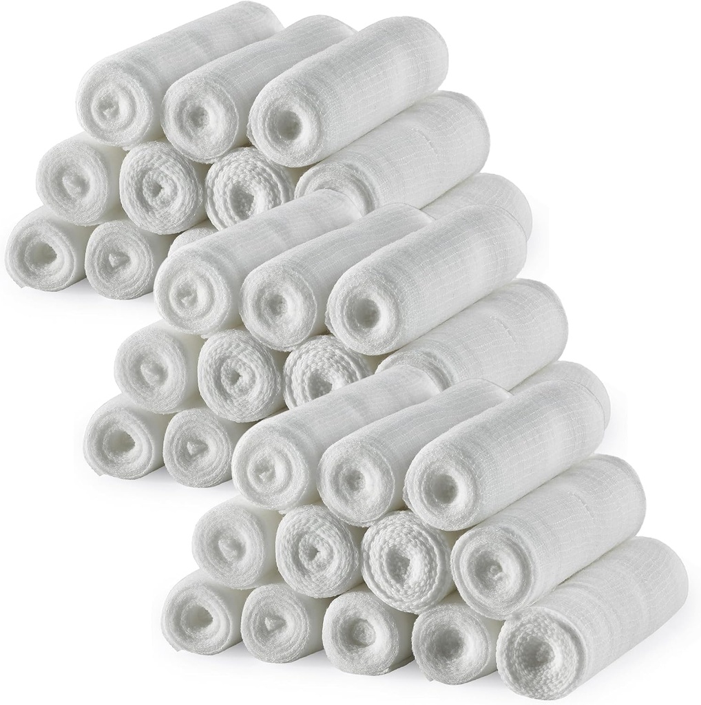 MEDca Gauze Bandage rolky - 36 Balíček, 4 v x 4.1 Yards per roll, Medical Grade Stretch obväzy pre obliekanie všetky typy rany a prvej pomoci Kit (4-inch, 36 ks)