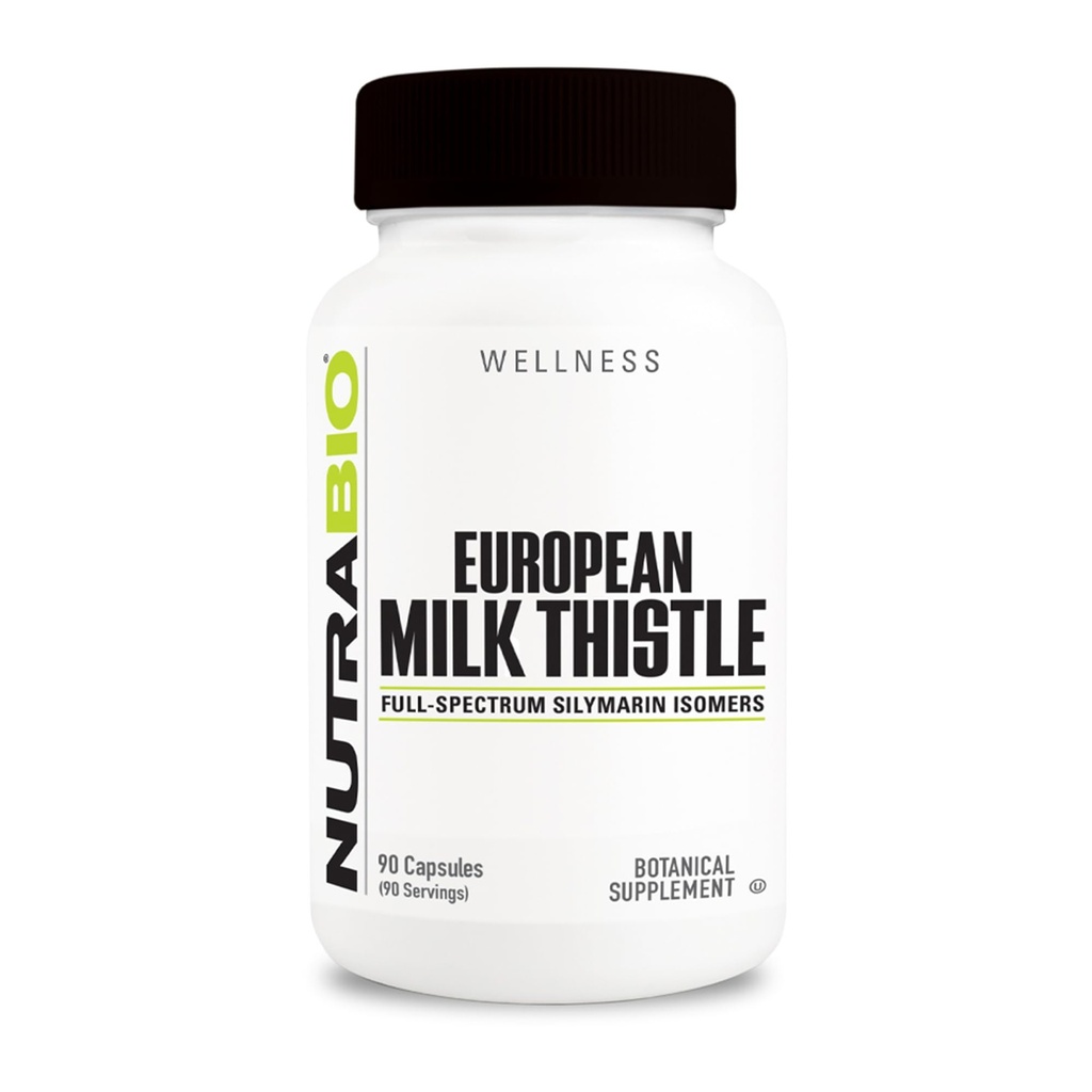 NutraBio European Milk Thitle Supplement, 241mg - Podporuje Antioxidant Výhody a wellness, 90 Kapsule