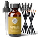 Pure Body Naturals Castor Oil pre riasy a obočie - 1 Fl Oz Výživné Obočie a Lash Rastúce sérum - Organické, Bez hexánu, Studené lisované, Nerafinované - Očné riasy a rast obočia sérum pre ženy