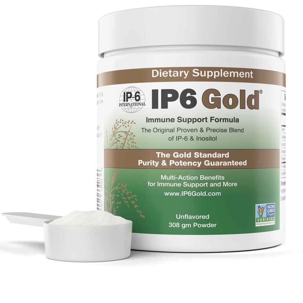 IP6 Gold, IP-6 & Myo-Inozitol, Neochutený prášok 308 gm - Inozitol Hexafosfát Supplement - Vegan, Non GMO, Gluten Free