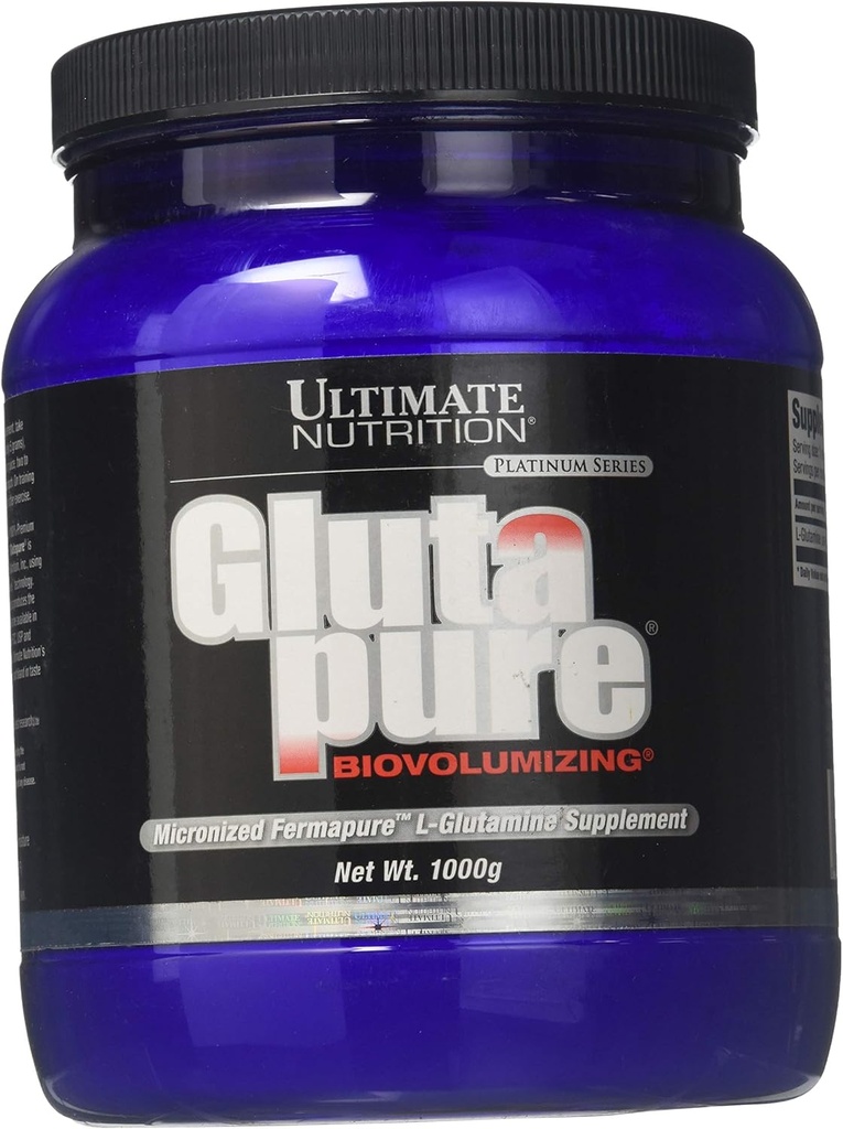 Ultimate Nutrition Gluta Pure BioVolunizing Micronized Fermapure L-Glutamine, Intestinálne zdravotné predpisy, zotavenie svalov, Immune Support Supplement 1000G