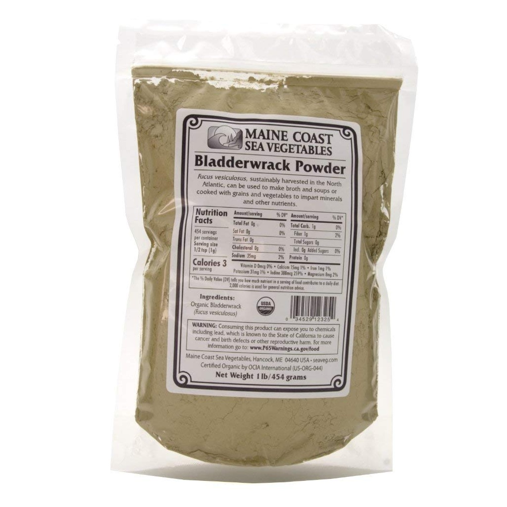Bladderwrack Powder - Wild Atlantic - Organic Seaweed - Maine Coast Sea Zelenina - 1 libra