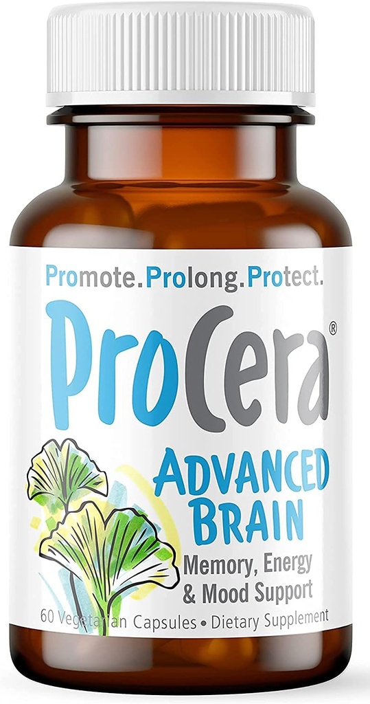 Procera Advanced Brain - Rýchle herectvo - Ingrediencie podporované 100+ Štúdie - Zlepšiť pamäť, Recall - Koncentrácia - Čistenie hmly - Mentálna jasnosť - Spomalí kognitívne decline - 60 Počet