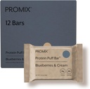 ProMix Nutrition Protein Puff Bars - Čučoriedky a smotana - Marshmallow Crispy Treat - Great Ochutnávka a zdravie na Go Snack - High Protein & Low Calorie - bez lepidla, sóje a kukurice - 12 Bary