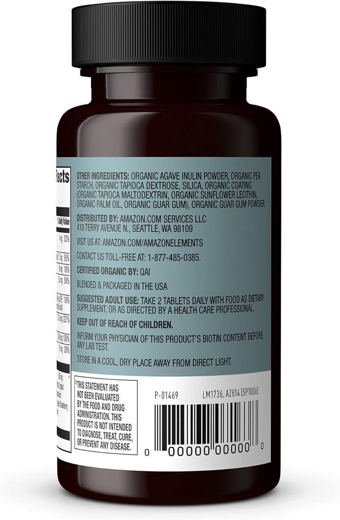 Elements Organic Full Food B Complex, 60 tabliet (Pack of 2)