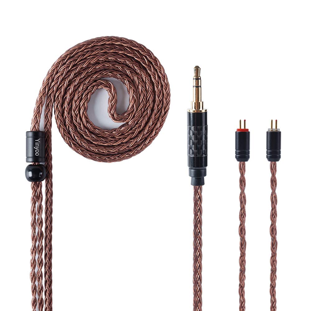 YINYOO slúchadlo Náhradný kábel 16 Jadro Jednoduchý Crystal Copper Cable slúchadlo kábel pre kz zst zs10-pro zsn-pro-x edx-pro zs10-pro-x dqs cca CRA c10 c12(2pins, 3.5mm Jack)