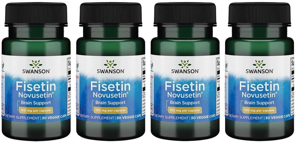 Swanson Fisetin Molekulo podobne ako Apigenin, Luteolin a Quercetin 100 Milligrams 30 Veg kapsuly (4 balenia)