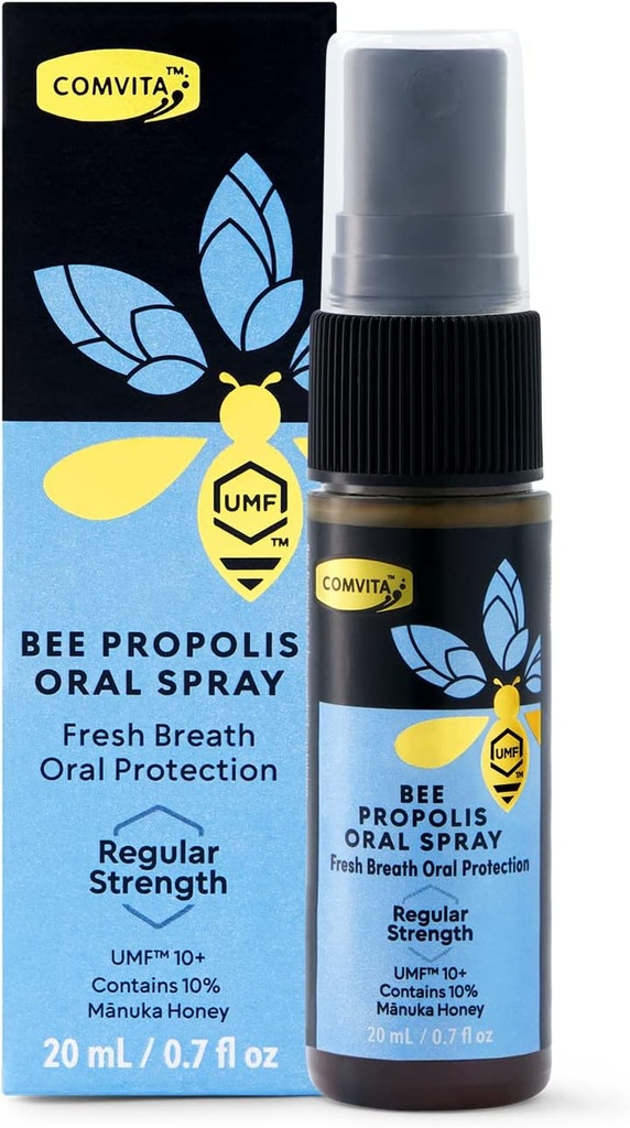 Comvita Bee Propolis Sprej na hrdlo - Prírodná imúnna podpora, Upokojujúce Mint chuť s Novým Zélandom UMF 10+ Manuka med, Antioxidant, Dietary Supplement - 0.7 fl oz