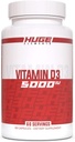 Obrovské doplnky vitamínu D3, 5000 IU (125mcg) na obsluhu, non-GMO, bez lepidla, bez sóje - podporuje imunitný systém, zdravie kostí a náladu (60 kapsúl)