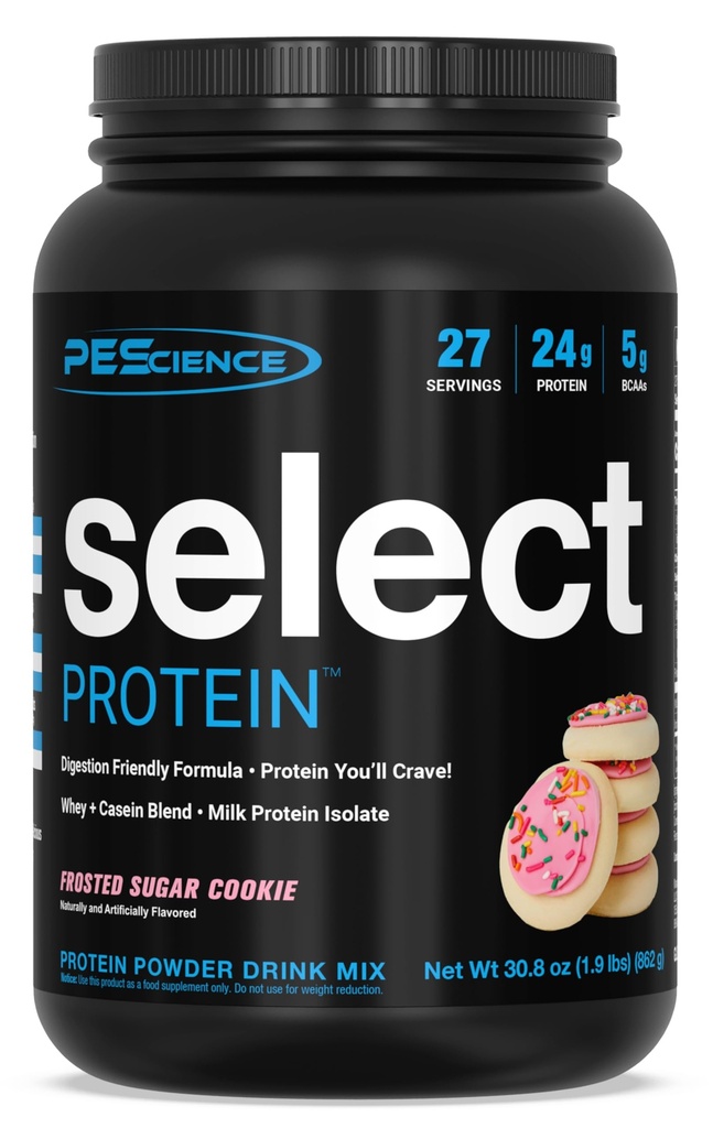 PEScience Select Protein Powder, Srvátka a Casein Blend, Čistý proteínový prášok pre ženy a mužov, Nízky kalórií, Nízky Carb, Keto Friendly, Gluten Free - Frosted Sugar Cookie - 27 Servíruje