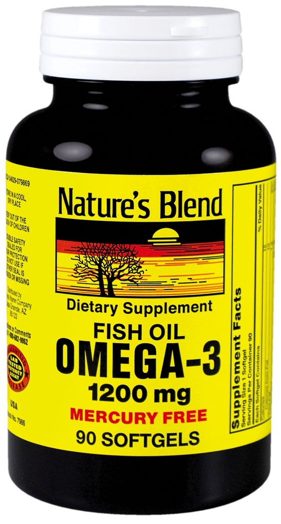 Prírodná zmes Omega-3 rybieho oleja 1200 mg 90 Softgels