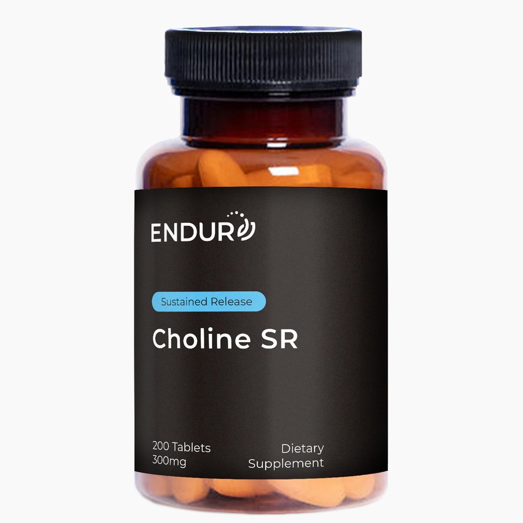 Endur Choline L(+) Bitartrate, Brain & Liver Suplement for Helping Your Mind Sharp, Essential For Fettal Development, 300 mg (200 tabliet)
