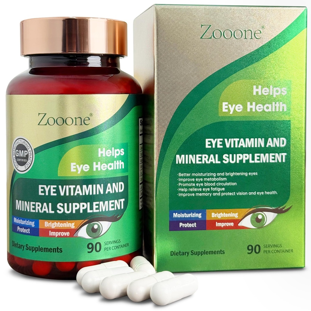 zooone luteín a zeaxantín očné vitamíny, očné vitamíny a minerálne doplnky s vitamínom C E zinok meď, vízia podpora makulárnej degenerácie, očné zdravotné pilulky pre dospelých a seniorov, 90 kapsúl