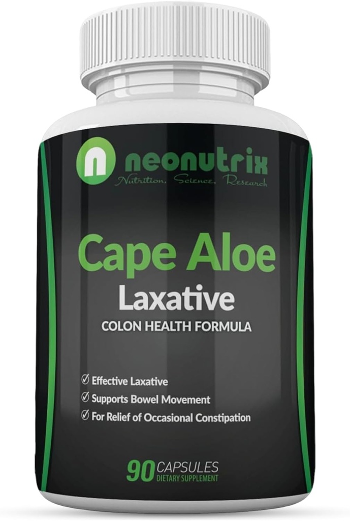 Cape Aloe prírodné preháňadlá pre Zápcha Relief- podporuje zdravé pohyb čriev- doplnok pre mužov a ženy - bylinné detoxikačné - 90 Kapsule - Made in The USA by Neonutrix