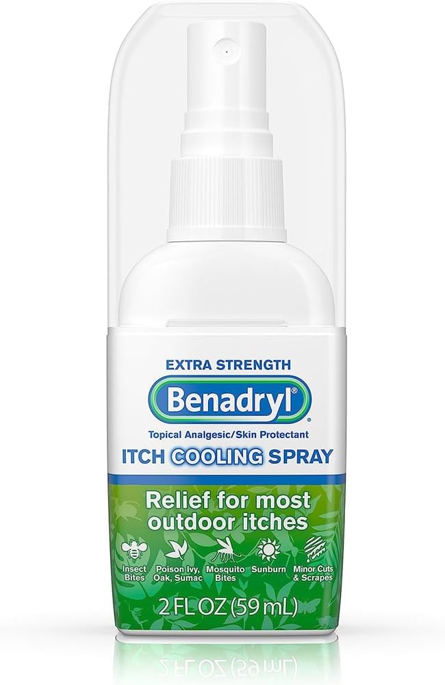 Benadryl Extra sila proti svrbeniu chladiaci sprej, Topické analgézie a chránič kože pre úľavu od väčšiny vonkajších svrbení, cestovná veľkosť, 2 fl. oz (Pack of 3)
