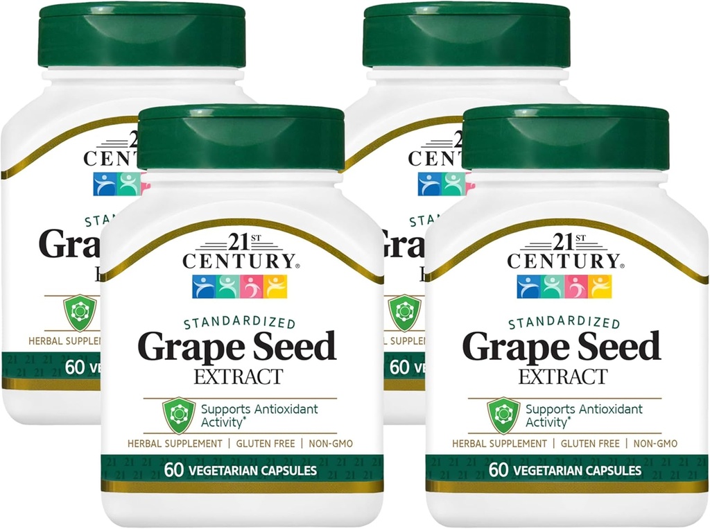 21. storočie výťažok z hroznových semien Veg kapsuly, 60 gróf (21378) (pack of 4)