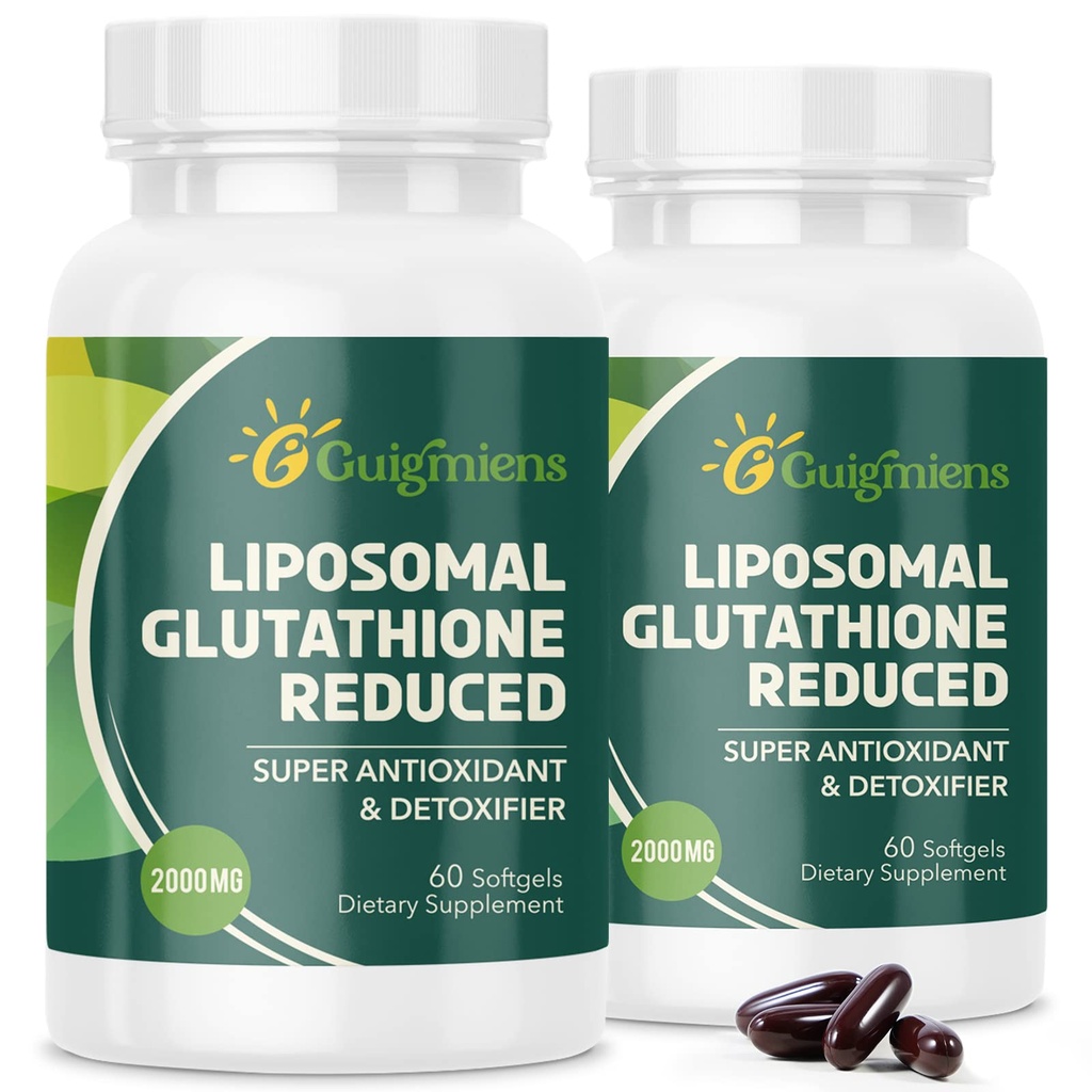 oumebiu Lipozomálny glutatión 2000 MG, 10x lepšia absorpcia, Glutatión Supplement with Hyaluronic Acid+Colagen Peptide+Resveratrol, Výkonný antioxidant, Zdravie Starnutie, Immune Health, 120 Počet