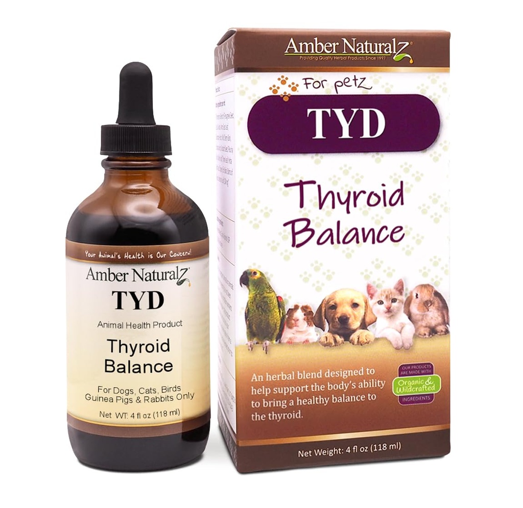 Amber NaturalZ TYD tyreoid balance bylinné doplnky pre psy, mačky, vtáky, Guinea ošípané, a králiky 