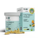 resB Lung Support Probiotic Supplement - Lung Health Supplement for Smokers, Gut Health, Immune & Digestive Support, Respiratory Care, Holy Basil & Turmeric, Klinicky skúšané - 60 Kapsule
