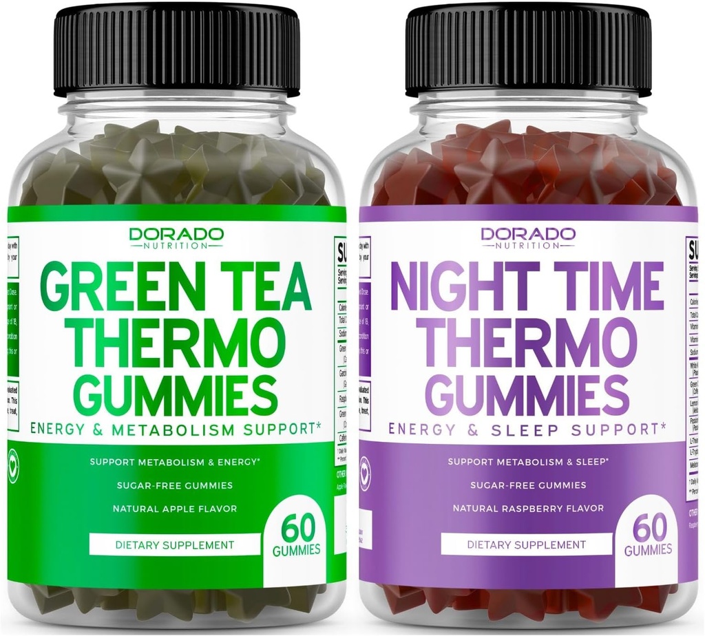 Zelený čaj spaľovač tukov Gumies (60 Počet) - Apetite Supressant Chudnutie doplnok a nočný čas Chudnutie Gumies tuku (60 Počet) Chudnutie a metabolizmus doplnok - Tretia strana testované - USA Made