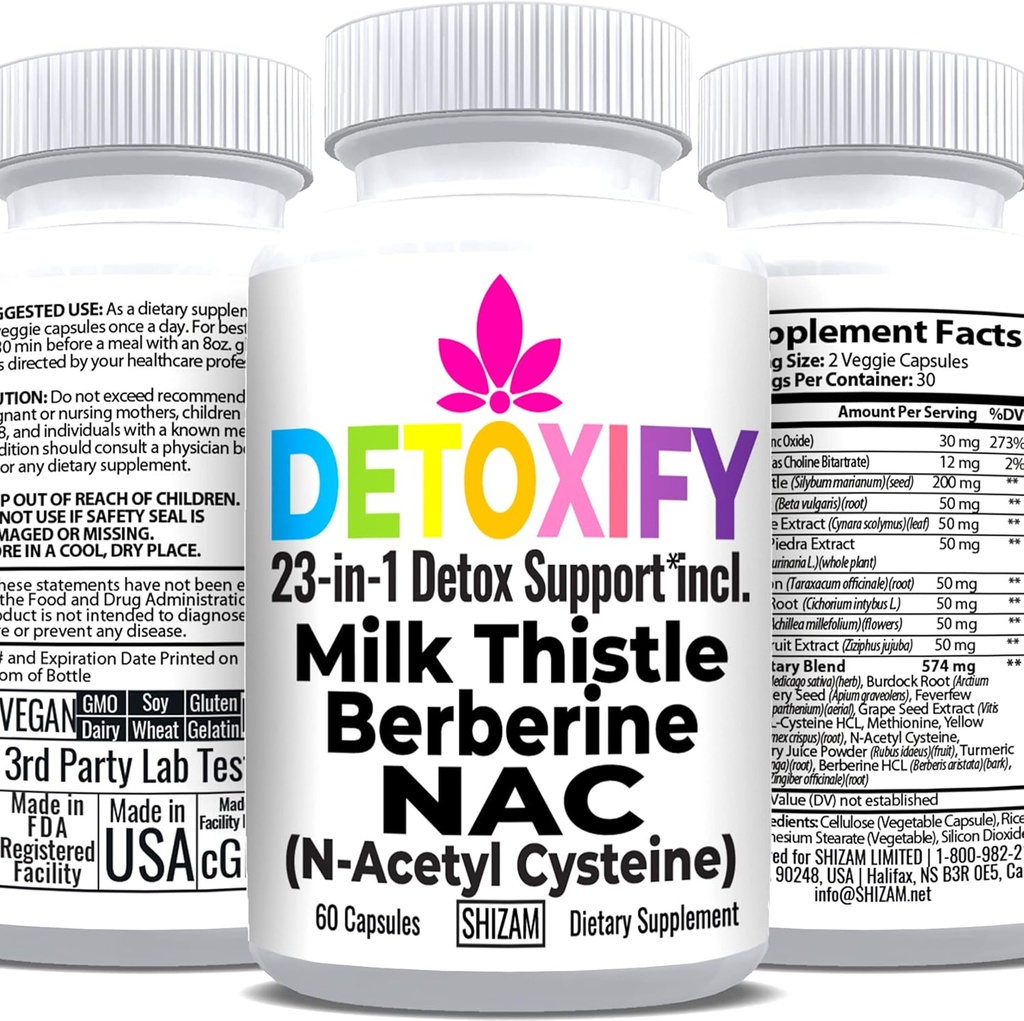 SHIZAM Milk Thitle NAC Supplement N-Acetyl Cysteine for Glutatión 