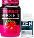 Nutrológia TRIPACT proteín prášok, 7-v-1 jedlo náhrada Shake, superberry (40 slúži) Zen prírodný horčík doplnok (30 podáva)