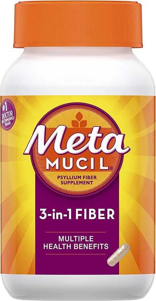 Meta Mucil 3 v 1 MultiHealth Fiber Supplement kapsule - 100 kapsúl, balenie po 6