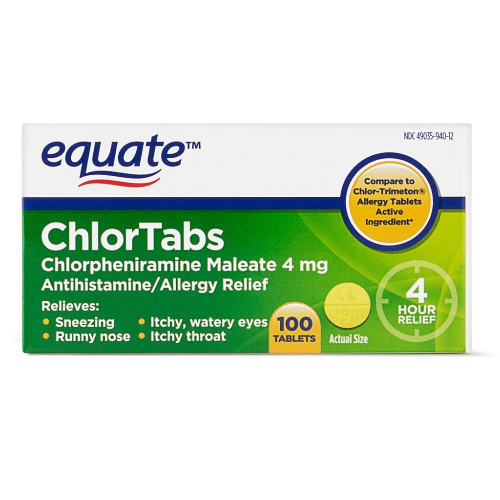 Equate: Chlórtabs Tabletten Antihistamine (100 ct)