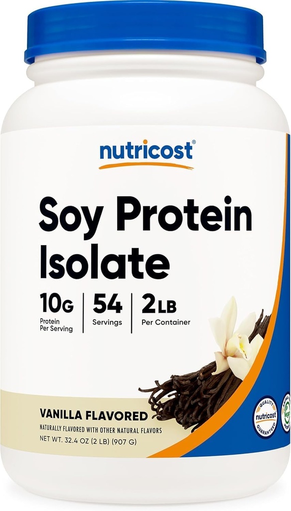 Nutricost Soy Protein Powder, 2 LB Vanilla, 10 gramov proteínu na obsluhu, vegetarián, bez GMO a lepidla