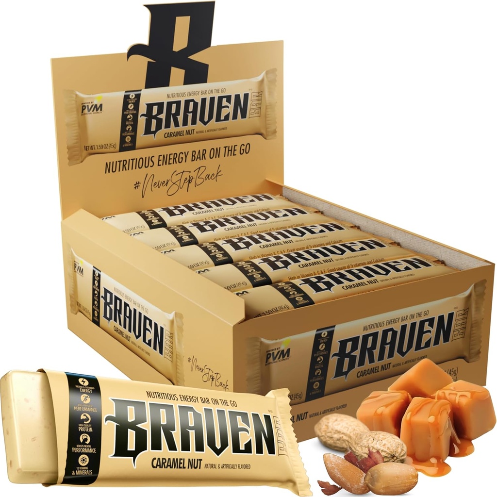 Braven Bar Caramel Nut Energy Bars (1.59 oz, balenie po 20) 