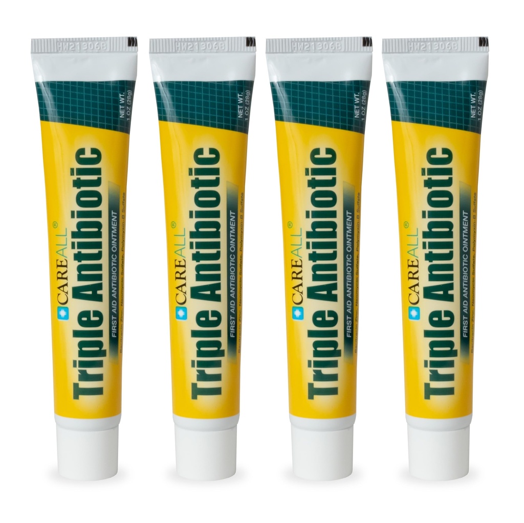 CareAll Triple Antibiotic Ointment 1.0 oz (4 balenia), Prvá pomoc masti pre malé kocky, rezy, a popáleniny pomôcť zabrániť infekcii, v porovnaní s aktívnymi zložkami popredných značiek