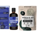 Powders Tongkat Ali for Men Powders 200:1 Extract 5 Ounce Bag, Wild Brusnic Extract for Eyes Organic 3.4oz Fľaška čučoriedky doplnok pre oči