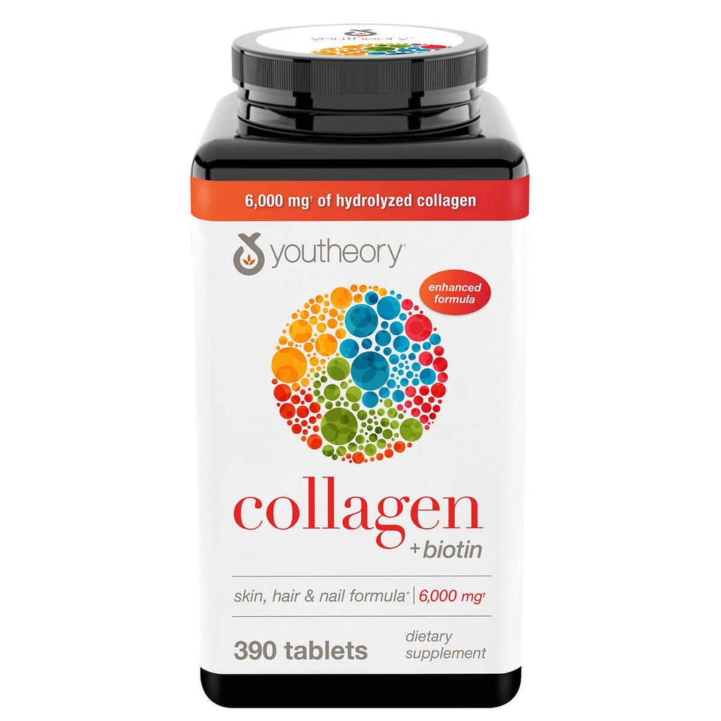 Youtheory Collagen Plus Biotin, 390 tabliet (4 balenia)