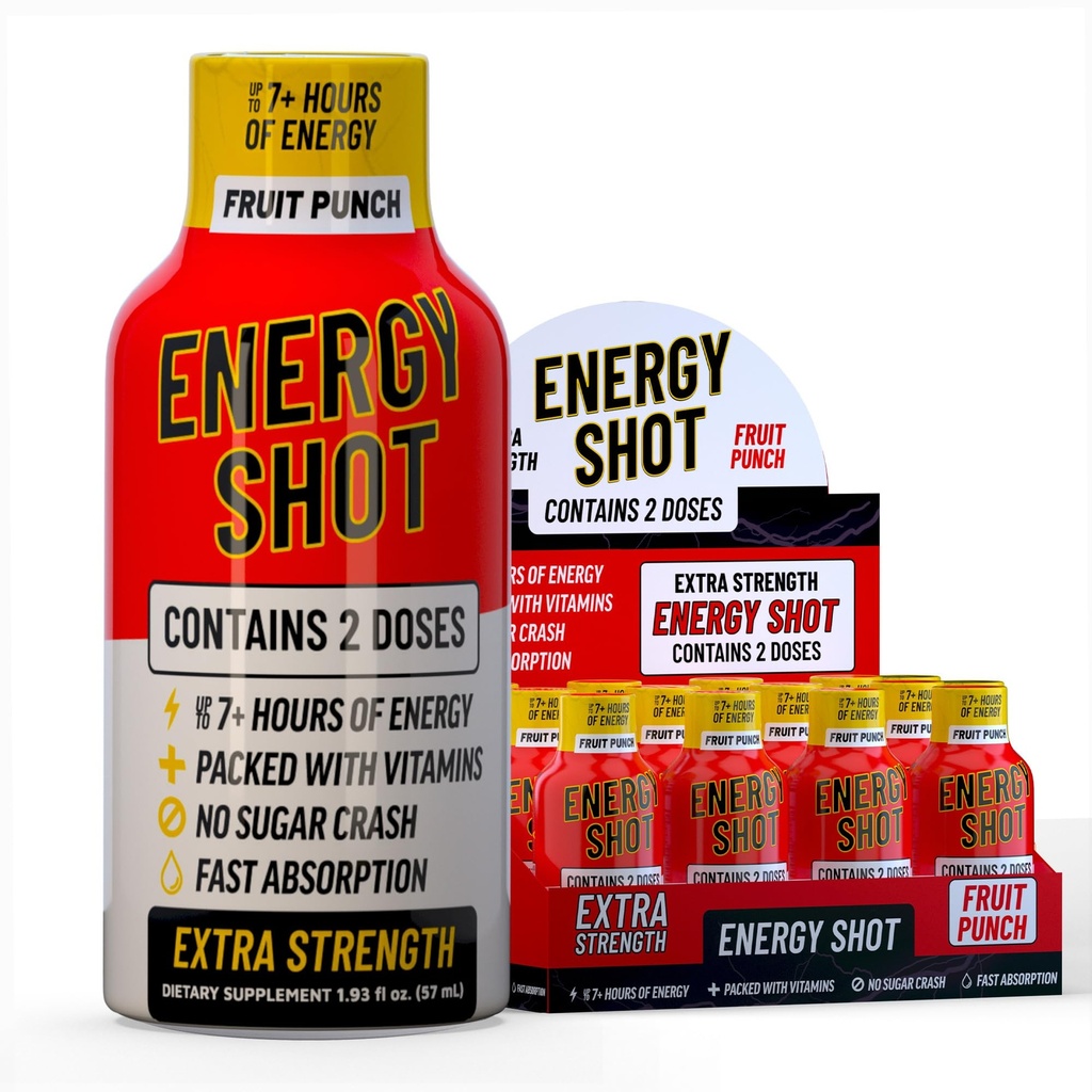 Ovocné Punch Extra sila Energia Shot 12 pk 