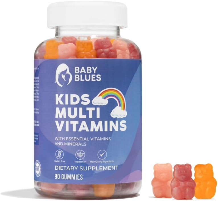 Baby Blues Kompletné deti Multivitamínové Gumies - Základné vitamíny pre každodenné zdravie detí - Chutné detské Multivitamínové Gummy Medvede