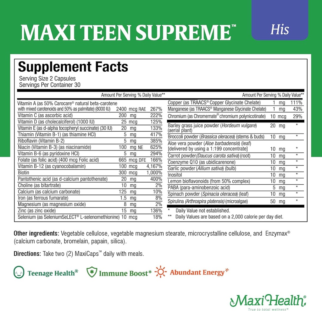 Girls & Boys Multivitamin Bundle with D3, Iron, Calcium, Biotin, Digestive Enzymes – Multi Vitamins for Energy, Immune & Mood Support – 60 Count Each