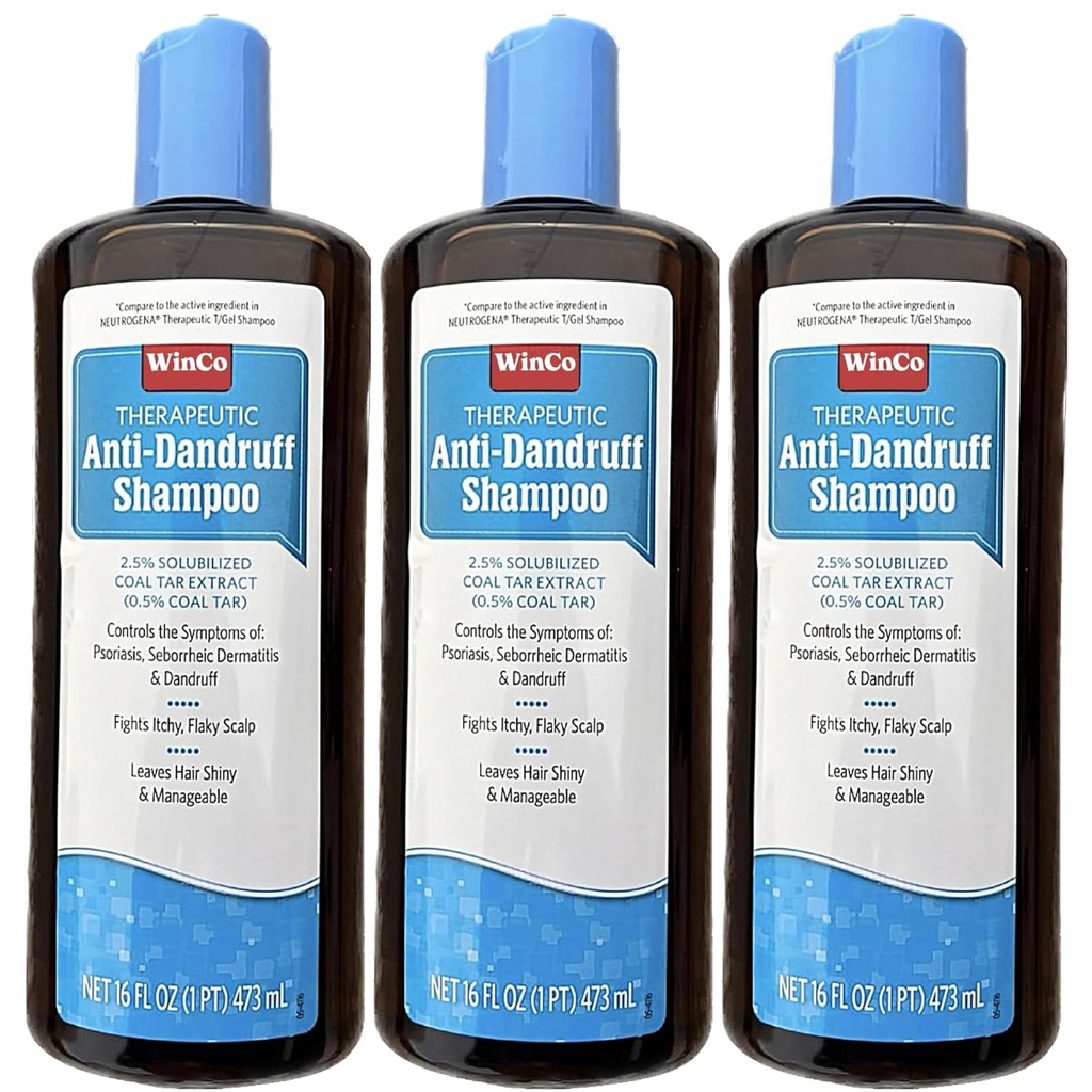 3 balenia Terapeutický decht gél šampón proti lupinám - psoriáza, seboroická dermatitída, 16 oz každá fľaša - veľká veľkosť - T gél