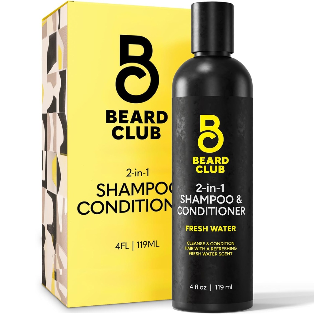 Beard Club Muži 2 v 1 Šampón a kondicionér set - sulfát zadarmo, hydratačné, Citrus voňajú pre kučeravé vlasy a suché Scalp starostlivosti