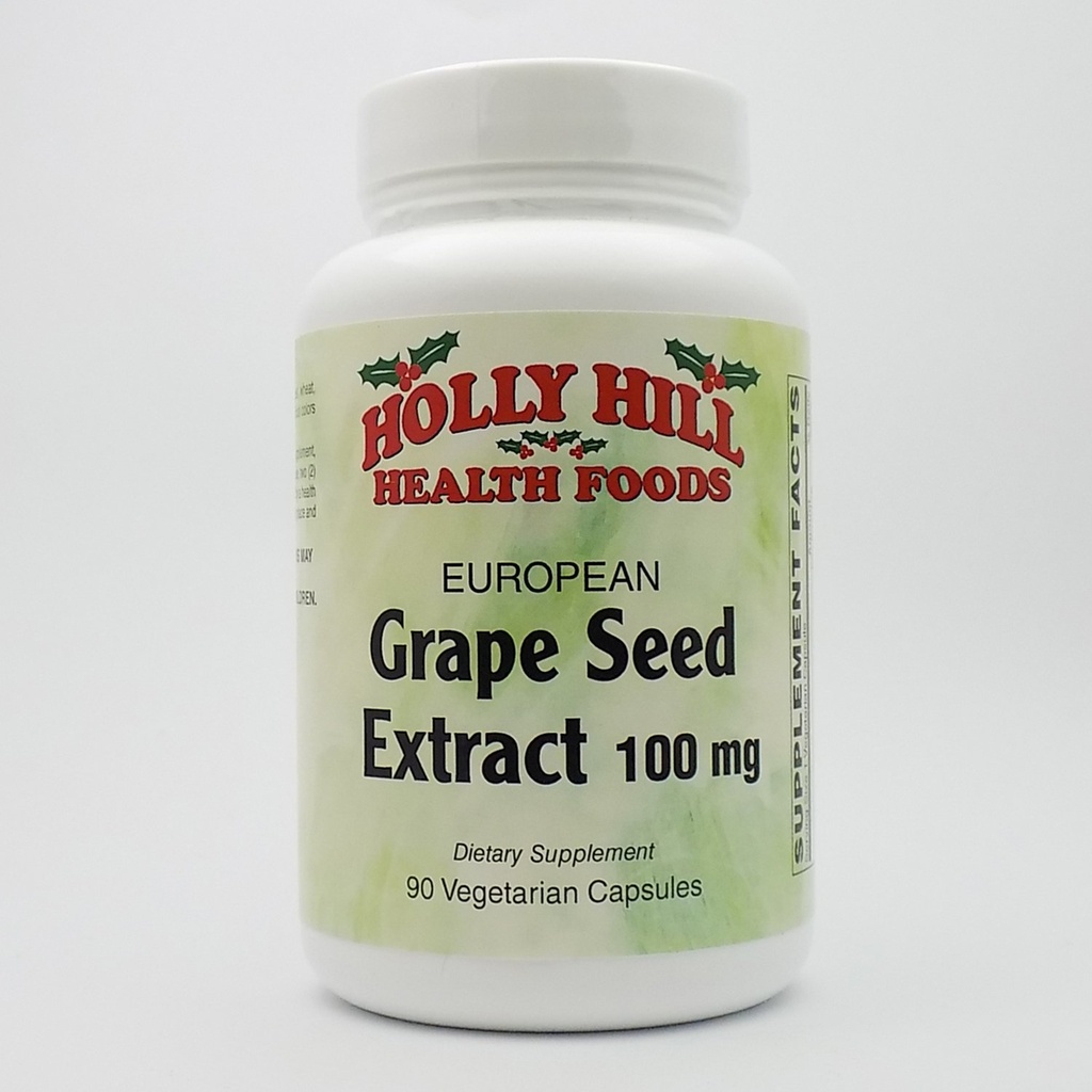 Holly Hill Health Foods, European Grape Seed Extract 100 MG, 90 Kapsule